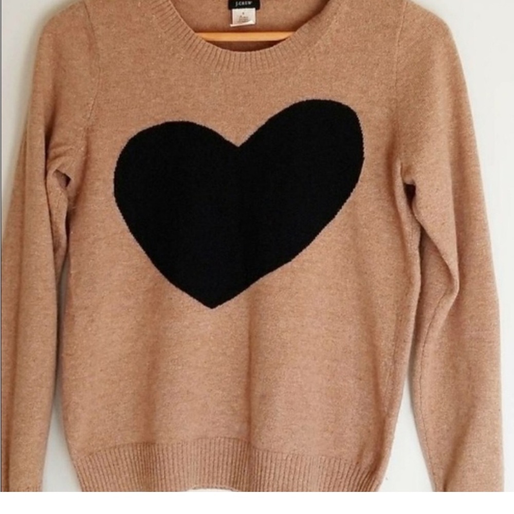 J.Crew wool and cashmere heart sweater XXS